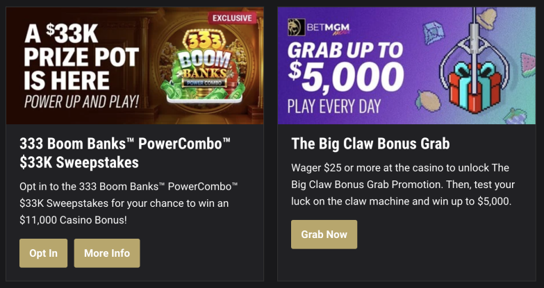 BetMGM casino bonus for existing customers
